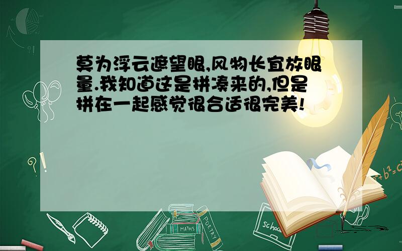 莫为浮云遮望眼,风物长宜放眼量.我知道这是拼凑来的,但是拼在一起感觉很合适很完美!