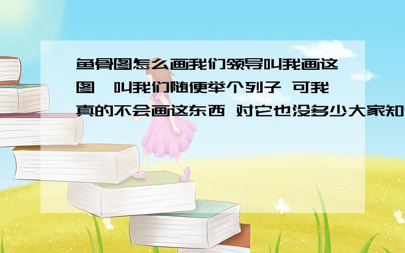 鱼骨图怎么画我们领导叫我画这图,叫我们随便举个列子 可我真的不会画这东西 对它也没多少大家知道的帮我想象办法