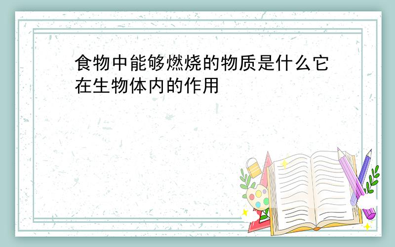 食物中能够燃烧的物质是什么它在生物体内的作用