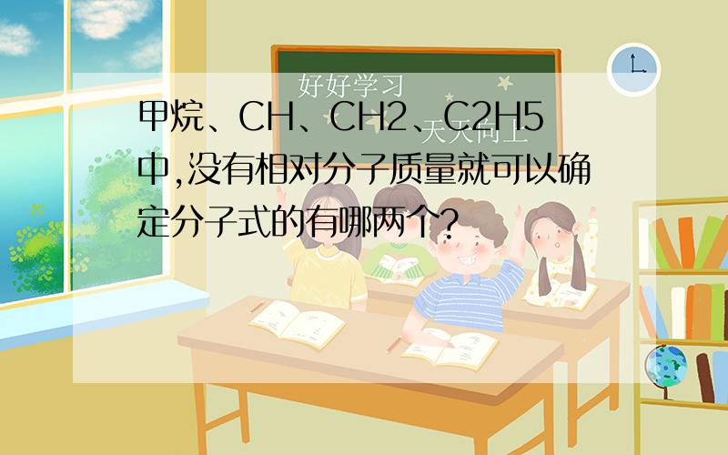 甲烷、CH、CH2、C2H5中,没有相对分子质量就可以确定分子式的有哪两个?