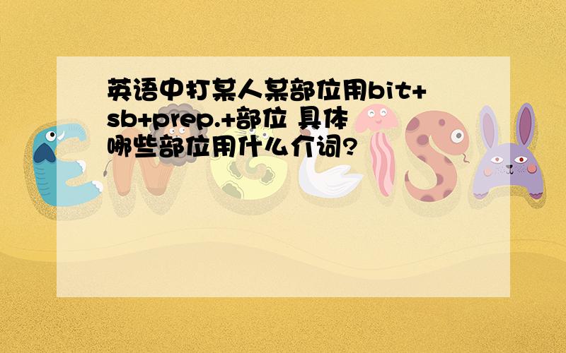 英语中打某人某部位用bit+sb+prep.+部位 具体哪些部位用什么介词?