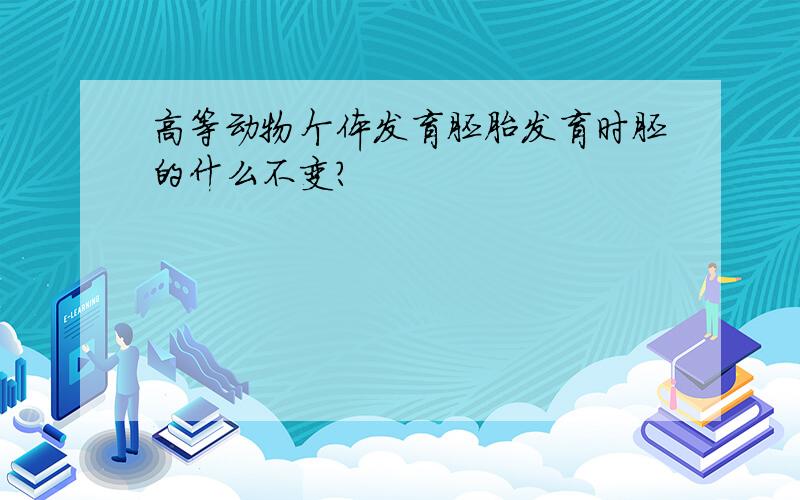 高等动物个体发育胚胎发育时胚的什么不变?