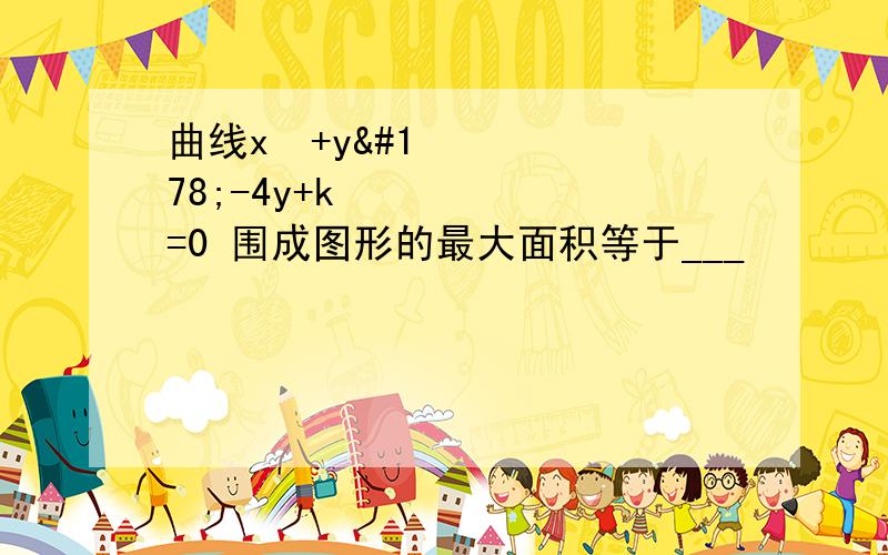 曲线x²+y²-4y+k²=0 围成图形的最大面积等于___