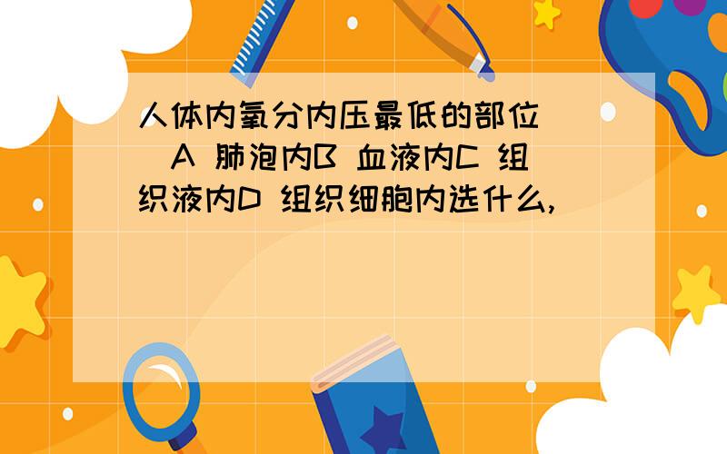 人体内氧分内压最低的部位（ ）A 肺泡内B 血液内C 组织液内D 组织细胞内选什么,