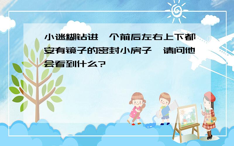 小迷糊钻进一个前后左右上下都安有镜子的密封小房子,请问他会看到什么?