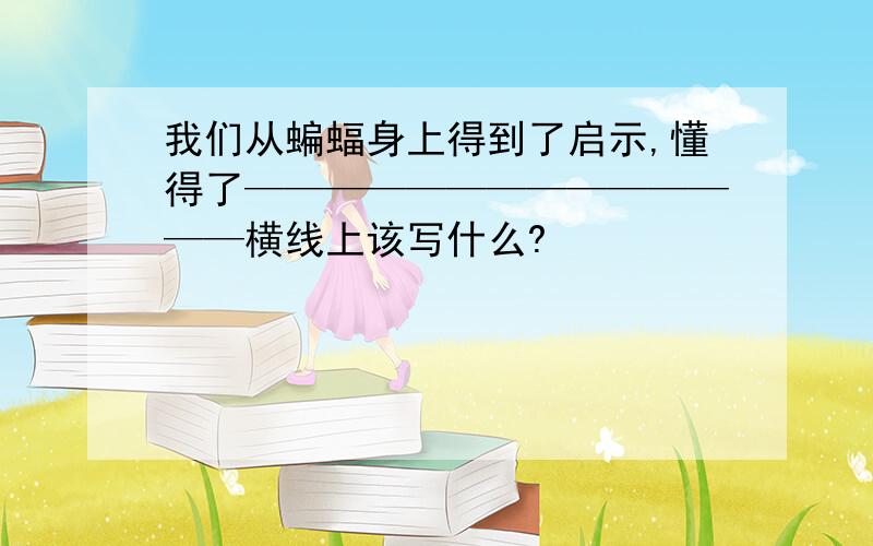 我们从蝙蝠身上得到了启示,懂得了——————————————横线上该写什么?