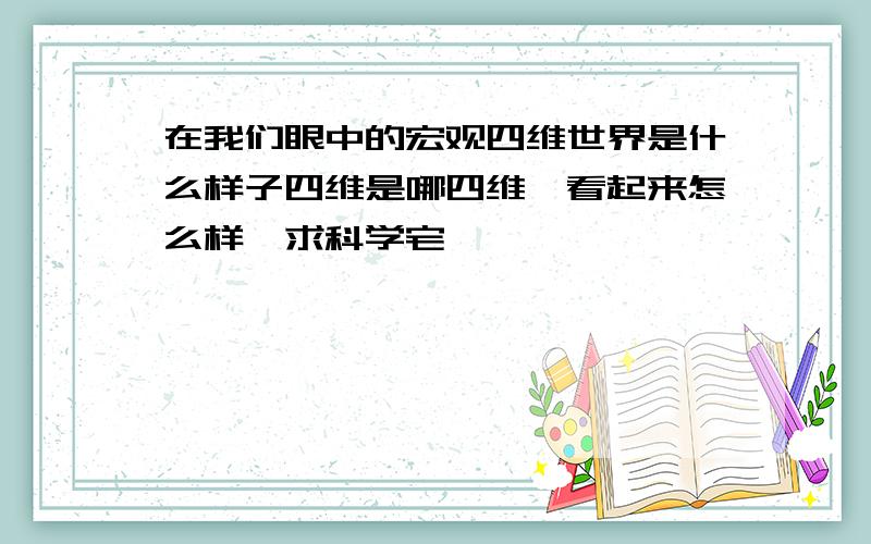 在我们眼中的宏观四维世界是什么样子四维是哪四维,看起来怎么样,求科学宅