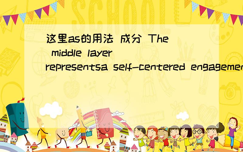 这里as的用法 成分 The middle layer representsa self-centered engagement; the brand is seen as personally rel-evant to the consumer.