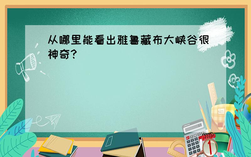 从哪里能看出雅鲁藏布大峡谷很神奇?