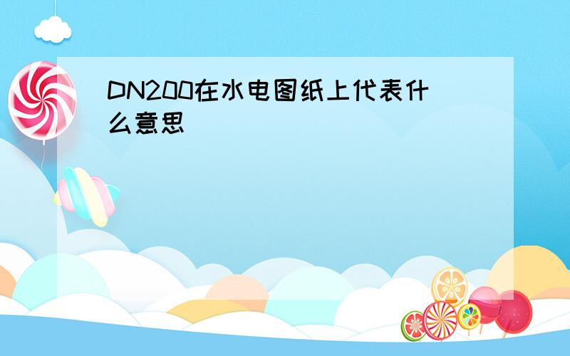 DN200在水电图纸上代表什么意思