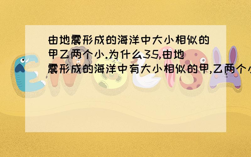 由地震形成的海洋中大小相似的甲乙两个小.为什么35,由地震形成的海洋中有大小相似的甲,乙两个小岛,某时间段内岛上鸟类种类和数量随时间变化的情况如图所示,下列有关叙述中,错误的是(