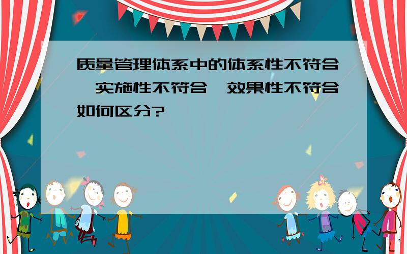 质量管理体系中的体系性不符合、实施性不符合、效果性不符合如何区分?