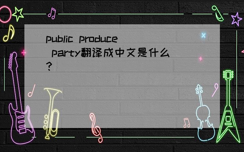 public produce party翻译成中文是什么?