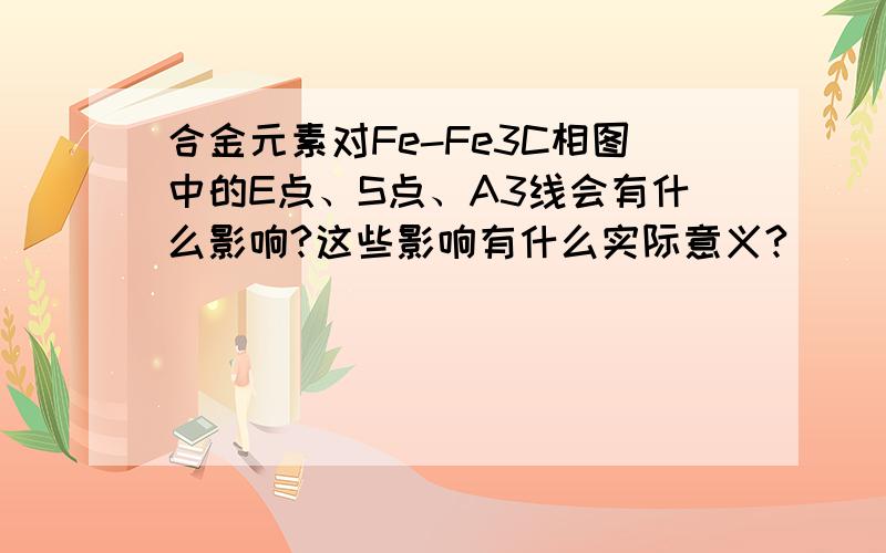 合金元素对Fe-Fe3C相图中的E点、S点、A3线会有什么影响?这些影响有什么实际意义?