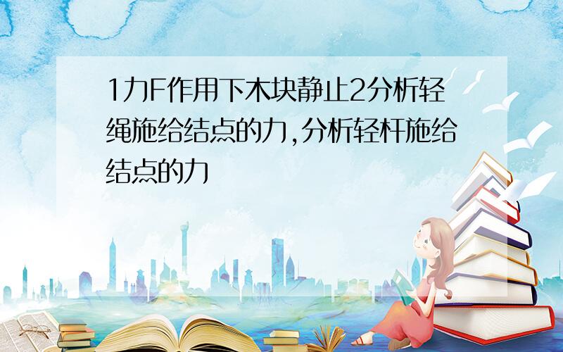 1力F作用下木块静止2分析轻绳施给结点的力,分析轻杆施给结点的力