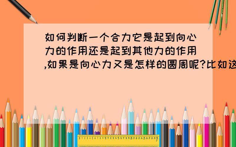 如何判断一个合力它是起到向心力的作用还是起到其他力的作用,如果是向心力又是怎样的圆周呢?比如这一题,将AB线烧断,小球开始摆动.剪断瞬间它所受到的合力是向右的,那怎么知道这个向