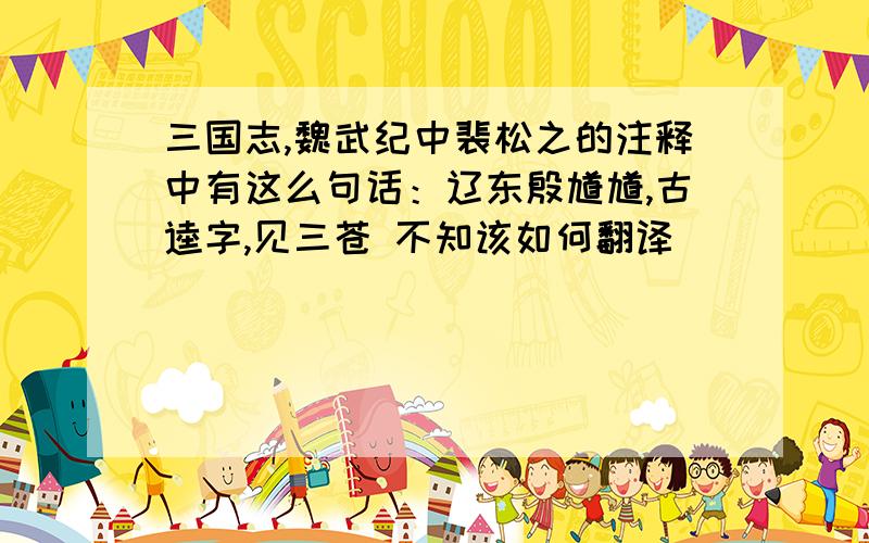 三国志,魏武纪中裴松之的注释中有这么句话：辽东殷馗馗,古逵字,见三苍 不知该如何翻译