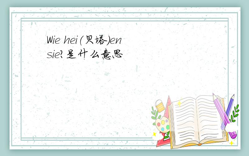 Wie hei（贝塔）en sie?是什么意思