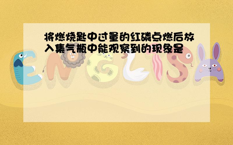 将燃烧匙中过量的红磷点燃后放入集气瓶中能观察到的现象是