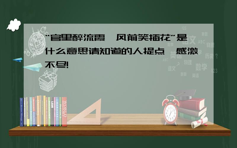 “官里醉流霞,风前笑插花”是什么意思请知道的人提点,感激不尽!