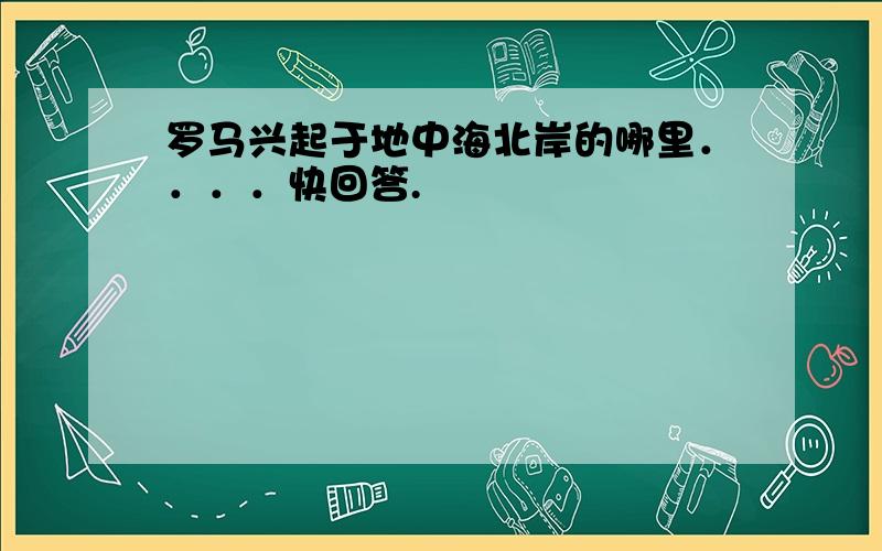 罗马兴起于地中海北岸的哪里．．．．快回答.