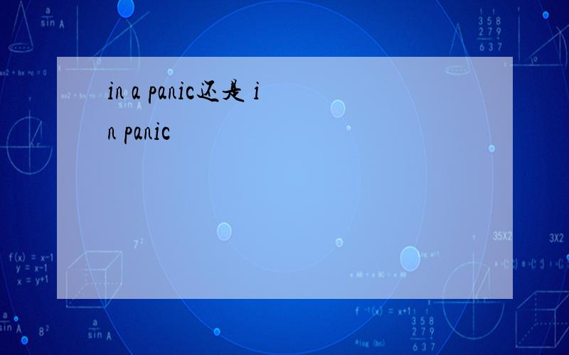 in a panic还是 in panic