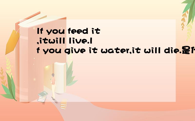 lf you feed it,itwill live.lf you give it water,it will die.是什么昆虫