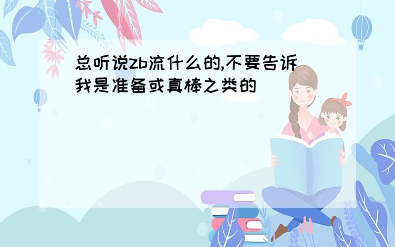 总听说zb流什么的,不要告诉我是准备或真棒之类的