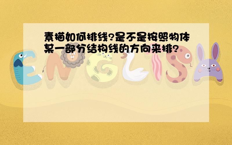 素描如何排线?是不是按照物体某一部分结构线的方向来排?