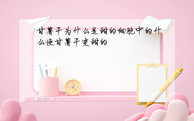 甘薯干为什么是甜的细胞中的什么使甘薯干变甜的