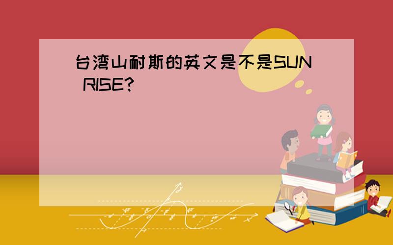 台湾山耐斯的英文是不是SUN RISE?