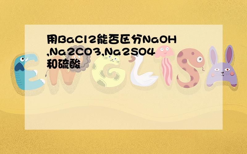 用BaCl2能否区分NaOH,Na2CO3,Na2SO4和硫酸