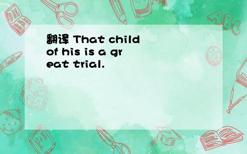 翻译 That child of his is a great trial.