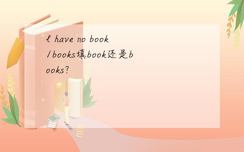 l have no book/books填book还是books?