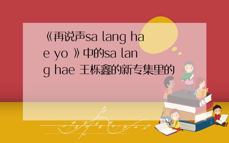 《再说声sa lang hae yo 》中的sa lang hae 王栎鑫的新专集里的