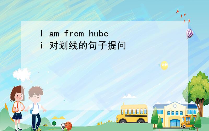 I am from hubei 对划线的句子提问