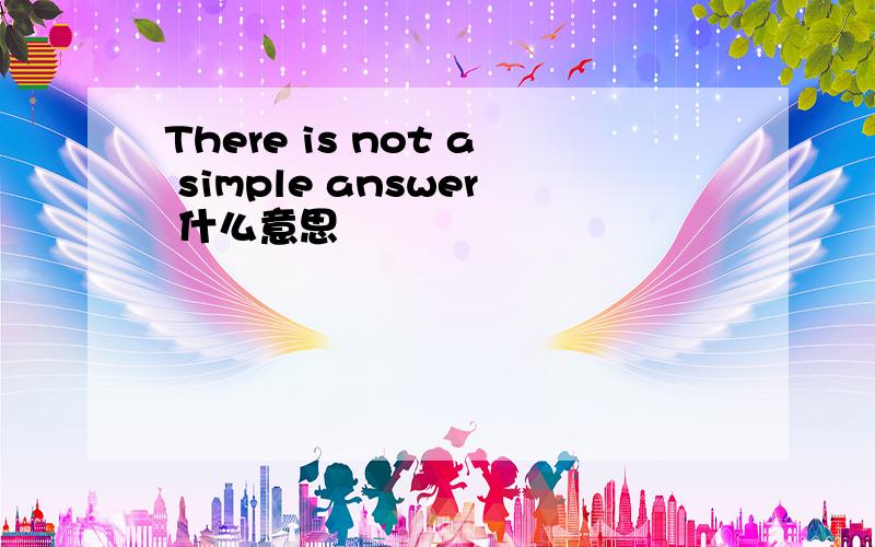 There is not a simple answer 什么意思