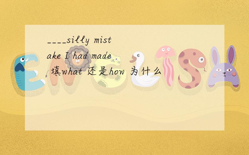 ____silly mistake I had made 填what 还是how 为什么