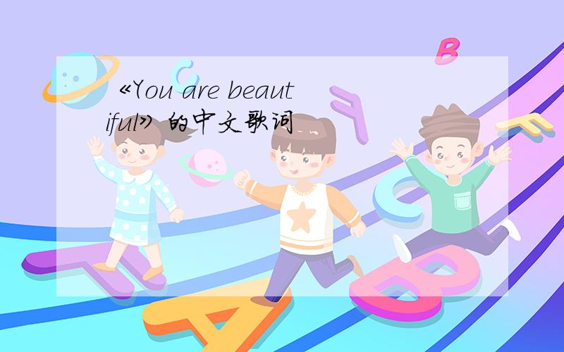 《You are beautiful》的中文歌词