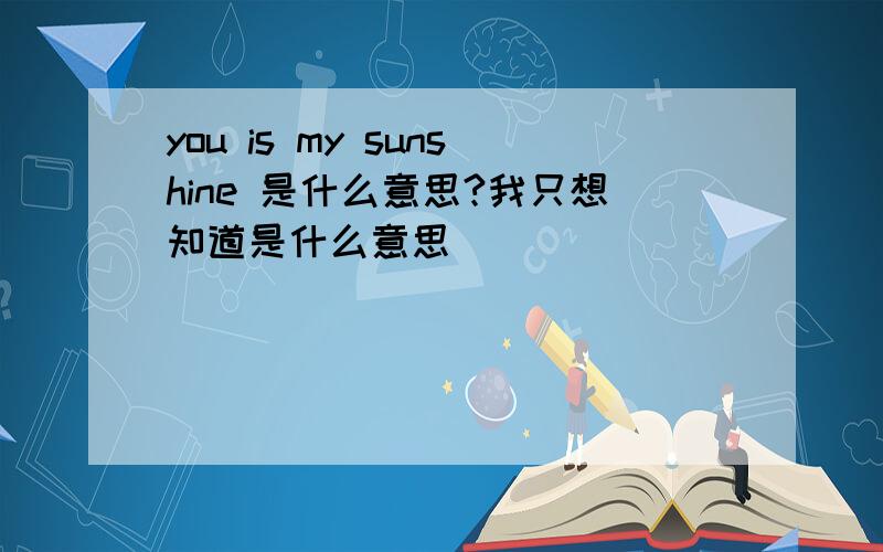 you is my sunshine 是什么意思?我只想知道是什么意思