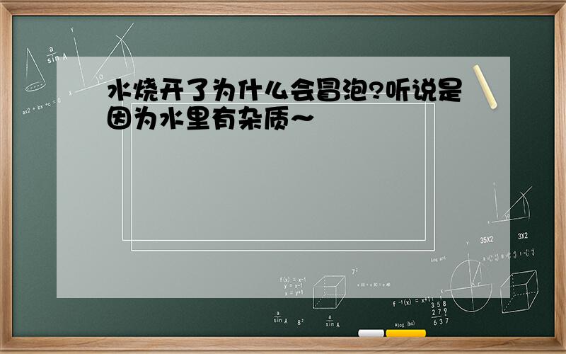 水烧开了为什么会冒泡?听说是因为水里有杂质～