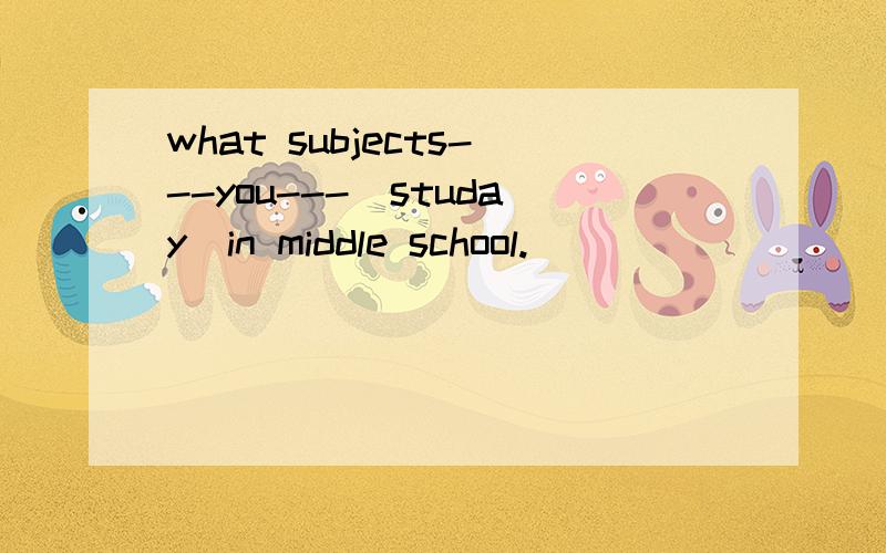 what subjects---you---(studay）in middle school.