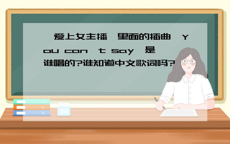 《爱上女主播》里面的插曲《You can't say》是谁唱的?谁知道中文歌词吗?