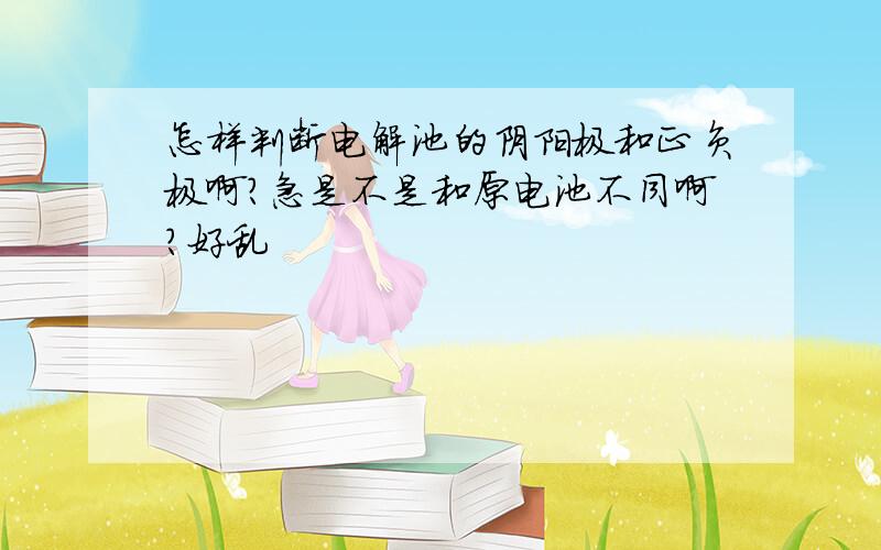 怎样判断电解池的阴阳极和正负极啊?急是不是和原电池不同啊?好乱