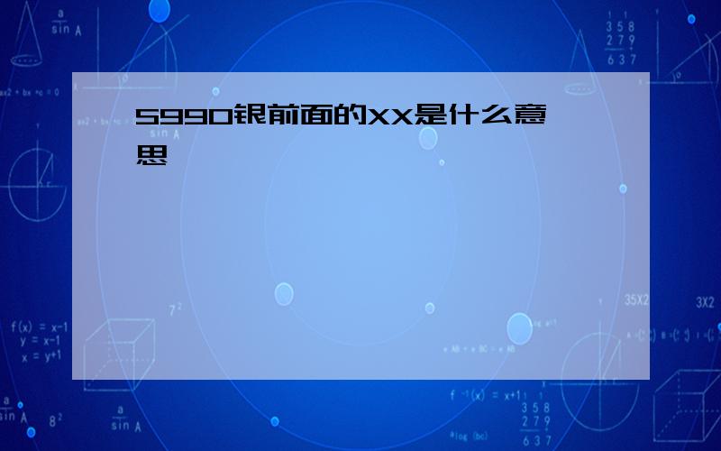 S990银前面的XX是什么意思