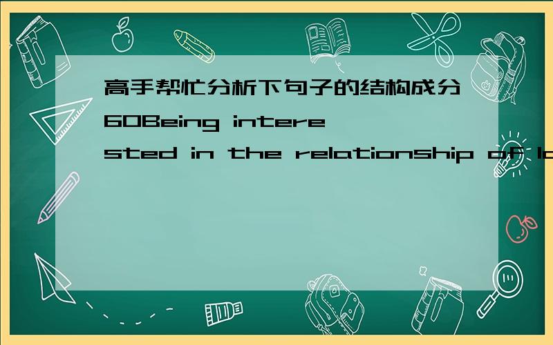 高手帮忙分析下句子的结构成分60Being interested in the relationship of language and thought ,Whorf developed the idea that the structure of language determines the structure of habitual thought in a society.逗号前面是不是分词短