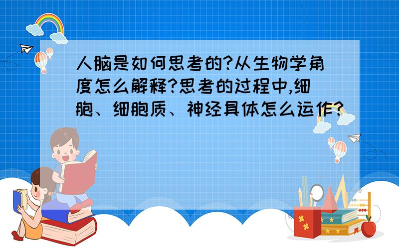 人脑是如何思考的?从生物学角度怎么解释?思考的过程中,细胞、细胞质、神经具体怎么运作?