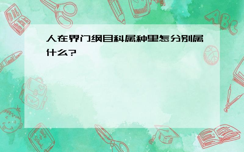 人在界门纲目科属种里怎分别属什么?