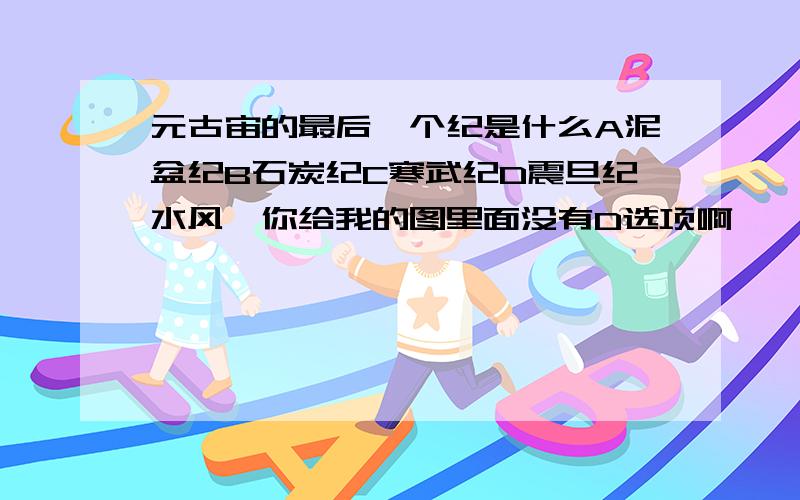 元古宙的最后一个纪是什么A泥盆纪B石炭纪C寒武纪D震旦纪水风朔你给我的图里面没有D选项啊