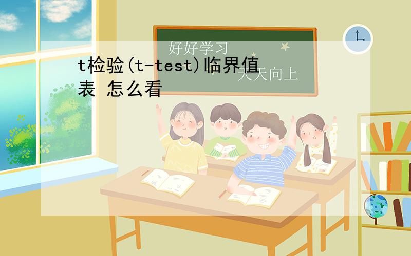 t检验(t-test)临界值表 怎么看